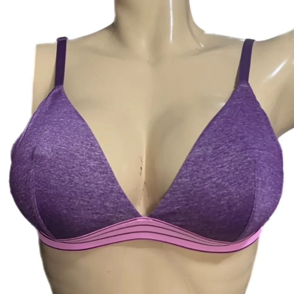 Victoria’s Secret Supersoft Satin Unlined triangle bralette bra marled purple L
